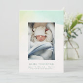 Onze Rainbow baby Border Foto baby Geboorte Aankondiging (Staand voorkant)