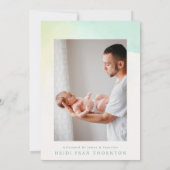 Onze Rainbow baby Border Foto baby Geboorte Aankondiging (Achterkant)