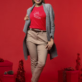 ONZE REDDER KING Christelijke Vrouwen Rode Kerstmi T-shirt