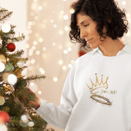 ONZE REDDER KING Christelijke Vrouwen witte kerst Trui