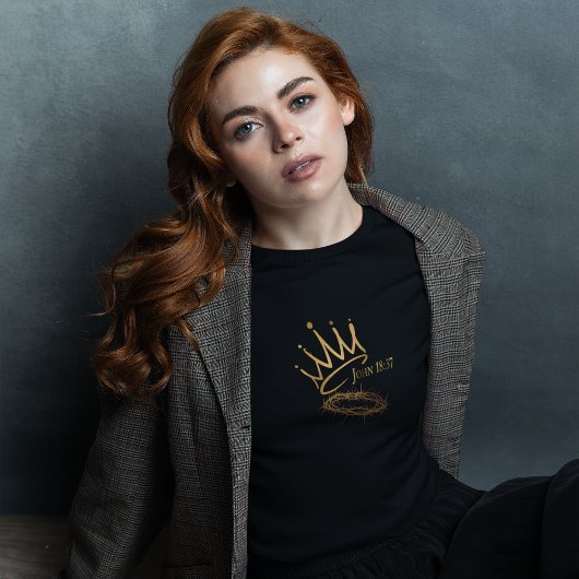 ONZE REDDER KING Christelijke Vrouwen Zwarte Kerst T-shirt