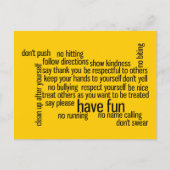 Onze regels voor schoolklaslokaal briefkaart (Voorkant)