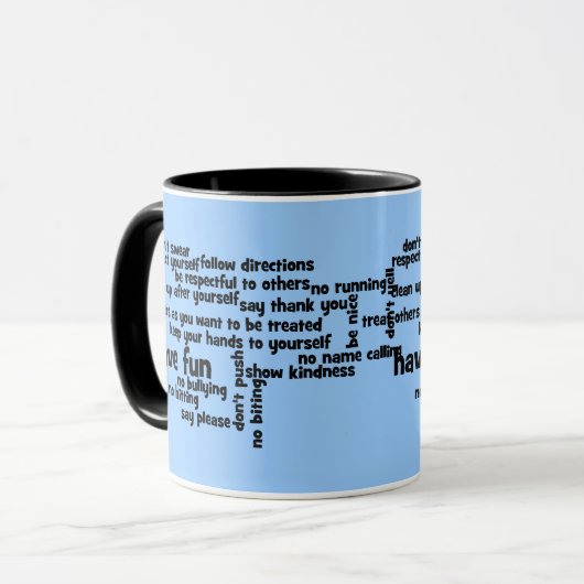 Onze regels voor schoolklaslokaal mok (Voorkant links)