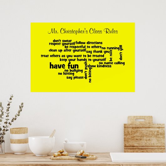 Onze regels voor schoolklaslokaal poster (Keuken)