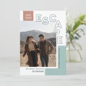 Onze Reis Escape | Boho Modern Foto Kerstmis Feestdagenkaart (Staand voorkant)