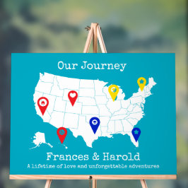 Onze reis - gepersonaliseerde USA Map Milestone Acryl Bord