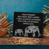 Onze reis is net begonnen met een olifantendecor. fotoplaat (Zijkant)