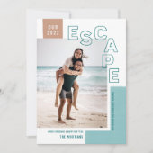 Onze Reisontsnapping | Strand Modern Foto Kerstmis Feestdagenkaart (Voorkant)