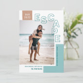 Onze Reisontsnapping | Strand Modern Foto Kerstmis Feestdagenkaart (Staand voorkant)