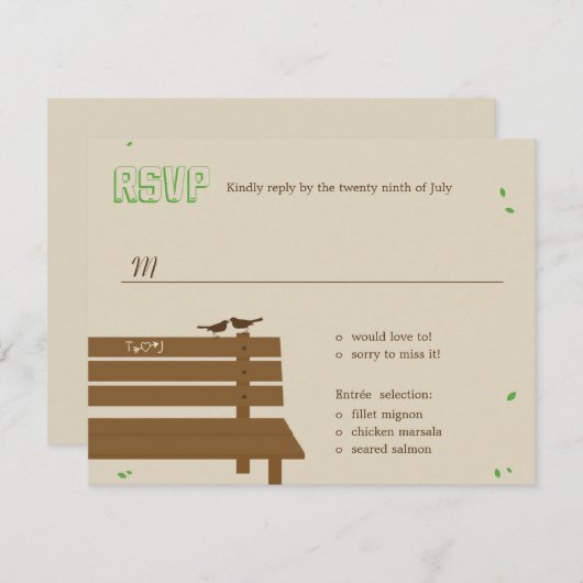 Onze RSVP/Respons Kaarten op het huwelijk op onze RSVP Kaartje (Voorkant / Achterkant)