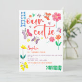 Onze schatje is... bloemige kinderen verjaardagsfe kaart (Staand voorkant)