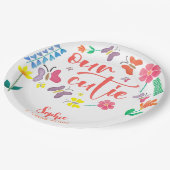 Onze schatje is... bloemige kinderen verjaardagsfe papieren bordje (Gekanteld)