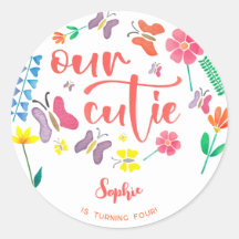 Onze schatje is... bloemige kinderen verjaardagsfe