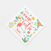 Onze schatje is... bloemige kinderen verjaardagsfe servet (Hoek)