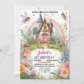 onze schattige Floral Roze meisje fee eerste 1e ve Kaart (Voorkant)