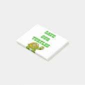 Onze schildpadden redden post-it® notes (Schuin)