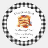Onze Short Stack Pannenkoeken Ontbijt Verjaardagsf Ronde Sticker (Voorkant)