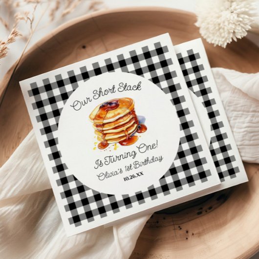 Onze Short Stack Pannenkoeken Ontbijt Verjaardagsf Servet