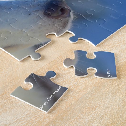 Onze Siberische echtgenoot Onze familie Pet Jigzaa Legpuzzel (Zijkant)