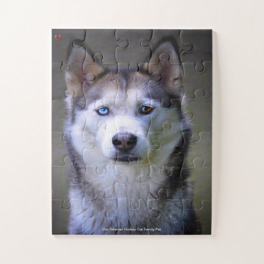 Onze Siberische echtgenoot Onze familie Pet Legpuzzel (Verticaal)