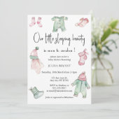 Onze slaapschoonheid baby doeken baby shower kaart (Staand voorkant)