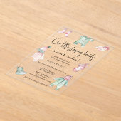 Onze slapen beauty baby doeken baby meisje douche acryl uitnodigingen (Laagn)