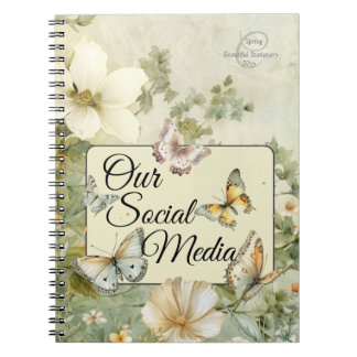 Onze sociale media Cottage Chic Meadow Wildflowers Notitieboek