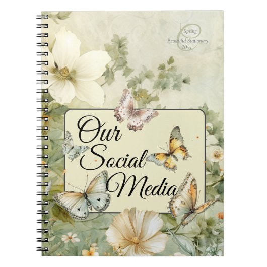 Onze sociale media Cottage Chic Meadow Wildflowers Notitieboek (Voorkant)