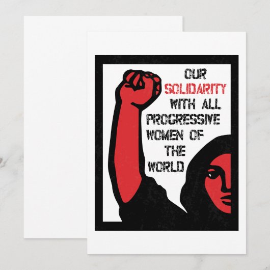 Onze Solidariteit Met Alle Progressieve Vrouwen Kaart (Voorkant / Achterkant)