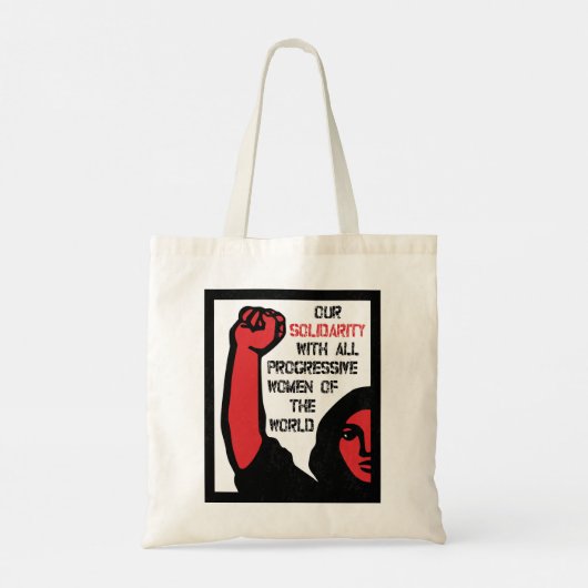 Onze solidariteit met alle progressieve vrouwen tote bag (Achterkant)