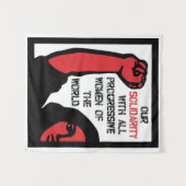 Onze solidariteit met alle progressieve vrouwen wandkleed (Voorkant (horizontaal))
