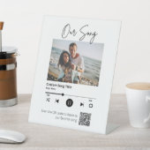 Onze Song Bruiloft Receptie Scan QR Code Tafel Reclamebord Met Voetstuk (Insitu)