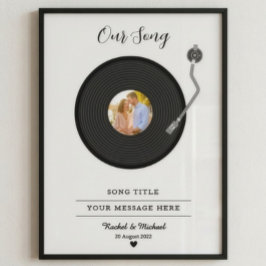 Onze Song Custom Koppel Foto Jubileum Cadeau  Poster