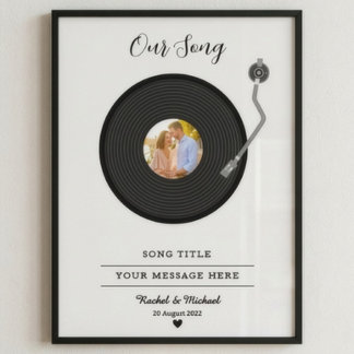 Onze Song Custom Koppel Foto Jubileum Cadeau Poster