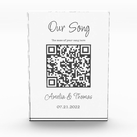 Onze Song Custom QR Code | Verlanglijstje Fotoblokken (Voorkant)