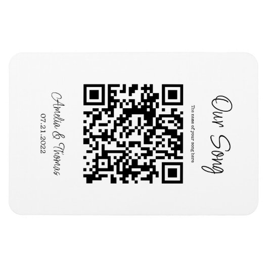 Onze Song QR-code | Gepersonaliseerde sleutel Magneet (Horizontaal)