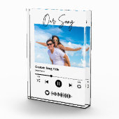 Onze Song Trouwmuziek Scannable Code Acryl Fotoblokken (Rechts)