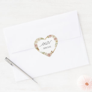 Onze Speciale Bloemhartsticker – Zachte Boho Elega Hart Sticker
