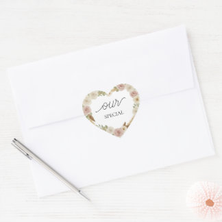 Onze Speciale Bloemhartsticker – Zachte Boho Elega Hart Sticker