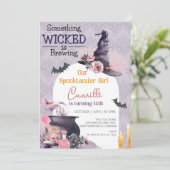 Onze spookachtige meisjes Halloween verjaardag Kaart (Staand voorkant)