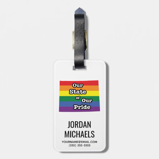 Onze staat van onze trots | Wyoming Bagagelabel (Achterkant verticaal)