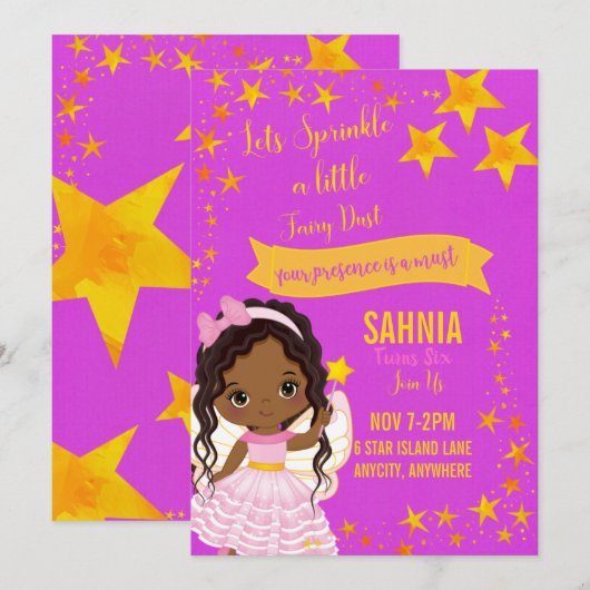 Onze Star Birthday Invitation Kaart (Voorkant / Achterkant)
