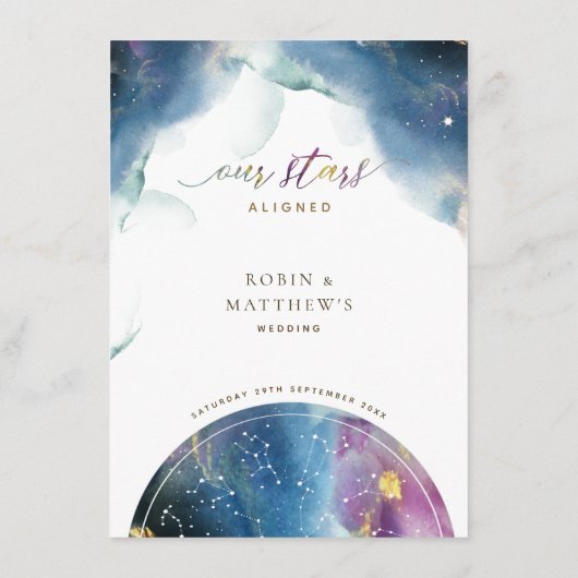 Onze sterren richten het Celsiale Menu van de Wate (Achterkant)