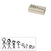 Onze Stick Figuren Familie Rubberstempel (Gestempeld)