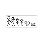 Onze Stick Figuren Familie Rubberstempel (Afrduk)