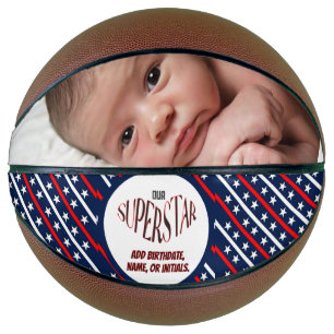 Onze superster rood, wit en blauw basketbal