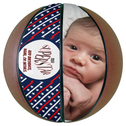 Onze superster rood, wit en blauw basketbal (Verticaal)