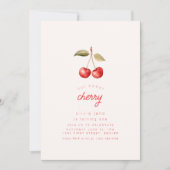 Onze Sweet Cherry verjaardagsfeestje uitnodigen Kaart (Voorkant)