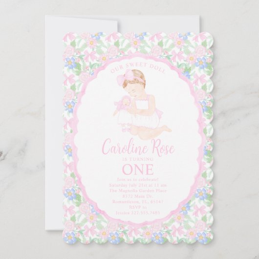 Onze Sweet Doll Preppy Grandmillennial Floral Kaart (Voorkant)