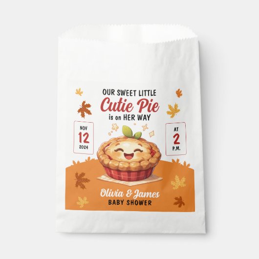 Onze Sweet Little Cutie Pie Herfst Baby shower Bedankzakje (Voorkant)